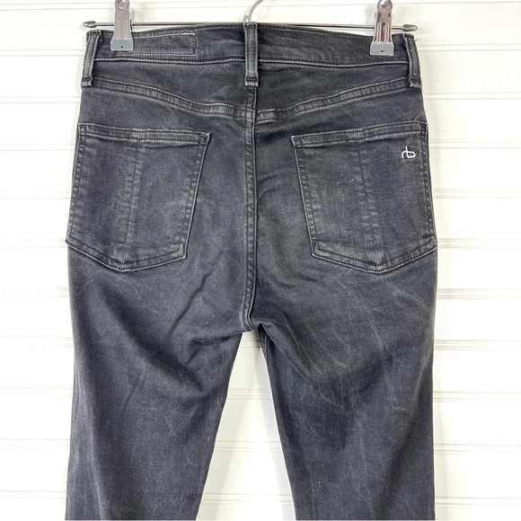 Rag & Bone Skinny Ankle Jeans Women's 26 Black Stretch Denim High Rise - Picture 6 of 14
